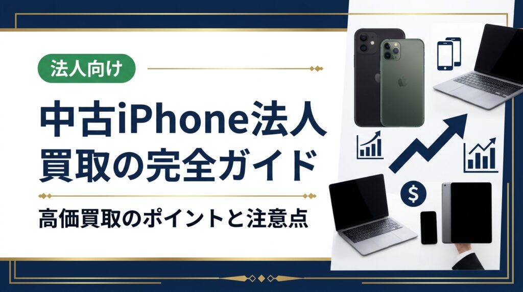 法人の中古iPhone買取を検討中の総務・情シス担当者向けに、査定ポイント・データ消去・業者選びの注意点まで実務的に解説。卸直結で高価買取を実現する方法をわかりやすくご紹介します。
