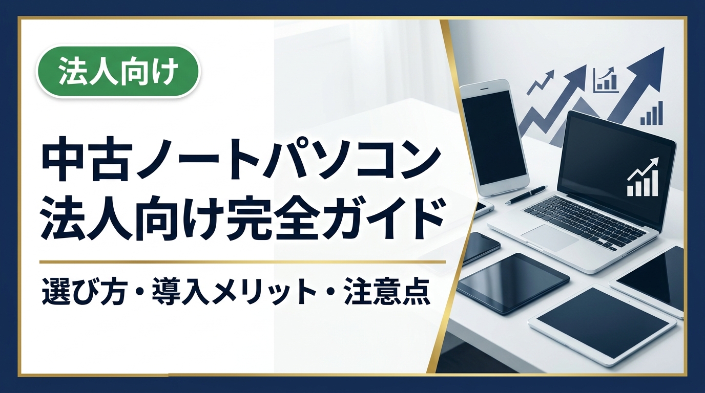 法人が中古ノートパソコンを導入するメリット・選び方・セキュリティ対策・買取活用まで実務担当者向けに徹底解説。コスト削減と安全運用を両立するポイントをご紹介します。