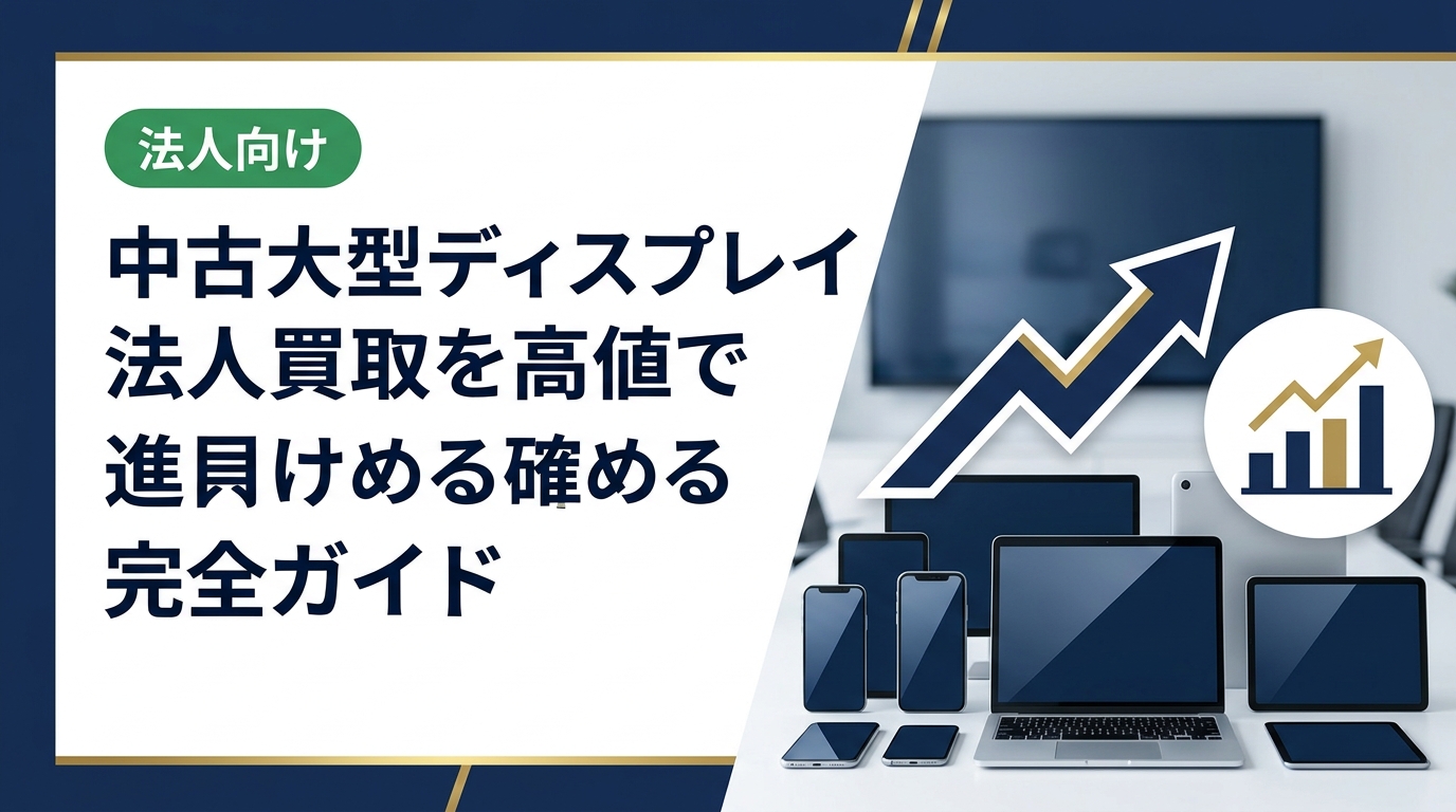 法人所有の中古大型ディスプレイを高く売るには?買取相場・査定ポイント・データ消去・手続き方法まで総務・情シス担当者向けに実務的に解説します。