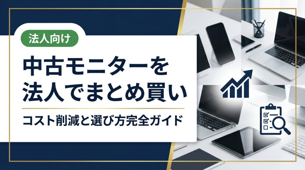 中古モニターを法人でまとめ買いするメリットや選び方、注意点を実務目線で解説。オフィスの環境整備やコスト削減を検討する総務・情シス担当者必見。無料見積りも対応。