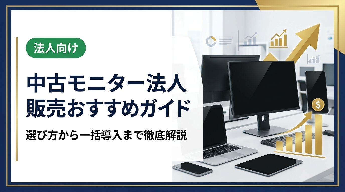 法人向け中古モニターの選び方・おすすめ活用法を総務・情シス担当者向けに解説。コスト削減・データ消去・一括導入の実務ポイントを網羅した実践ガイドです。