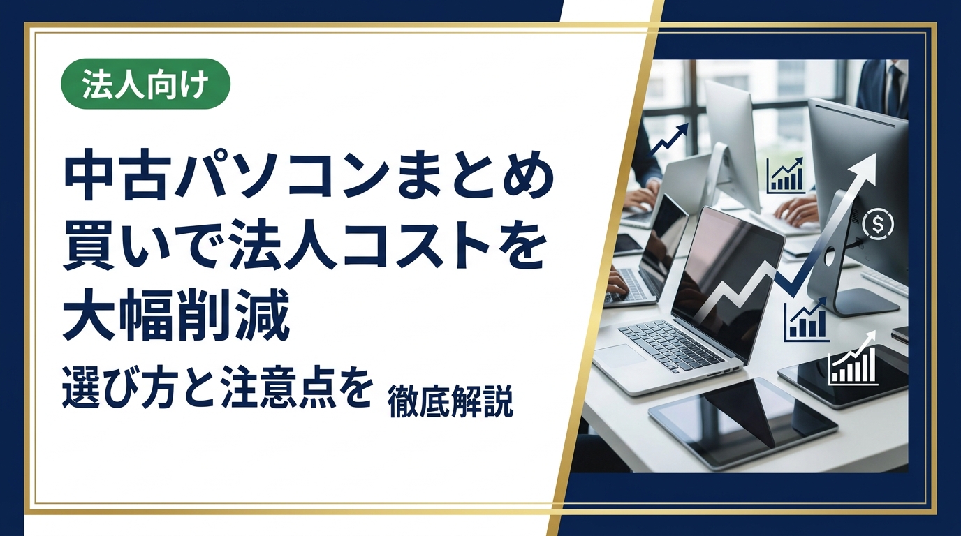 法人が中古パソコンをまとめ買いする際のメリット・選び方・注意点・信頼できる業者の見極め方を実務目線で解説。データ消去や保証など導入前に確認すべきポイントも網羅。