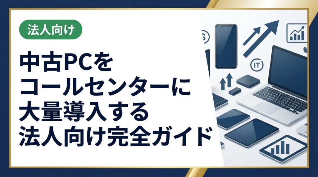 コールセンターへの中古PC大量導入を検討する法人担当者向けに、選定基準・コスト削減効果・データ管理・導入手順まで実務的に解説します。