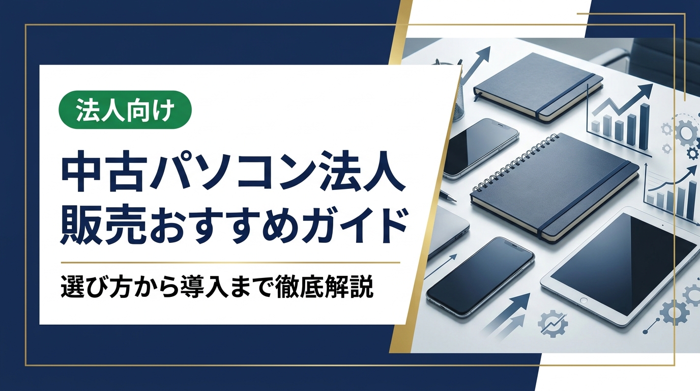 法人向け中古パソコンの選び方・おすすめ機種・信頼できる販売業者の見極め方を総務・情シス担当者向けに実務目線で解説。データ消去証明書や保証など法人特有の注意点も網羅します。