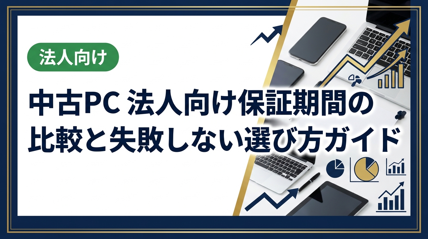 法人が中古PCを調達する際に必ず確認すべき保証期間の種類・比較ポイント・選び方を実務視点で解説。総務・情シス担当者が現場で使えるチェックリスト付き。