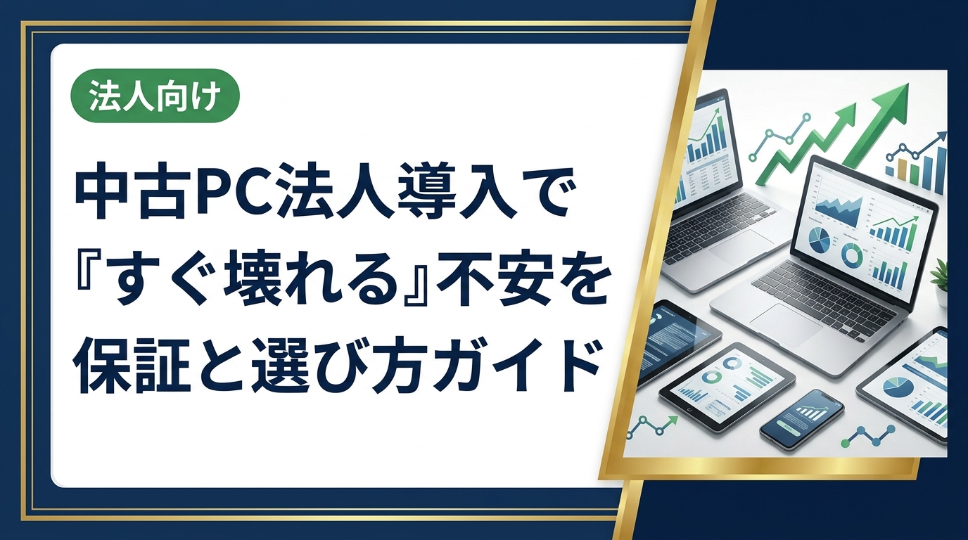 法人が中古PCを導入する際の「すぐ壊れる」「保証がない」という不安を、選定基準・保証の種類・信頼できる業者の見極め方など実務的な視点で徹底解説します。