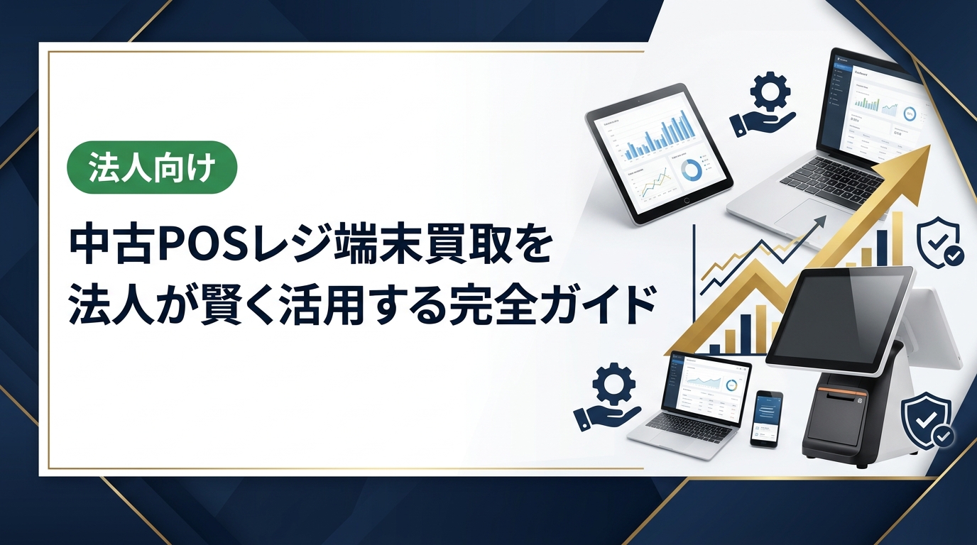 中古POSレジ端末の法人買取を徹底解説。高価買取のポイント、データ消去対応、即日査定の流れまで実務担当者が知りたい情報をわかりやすくまとめました。