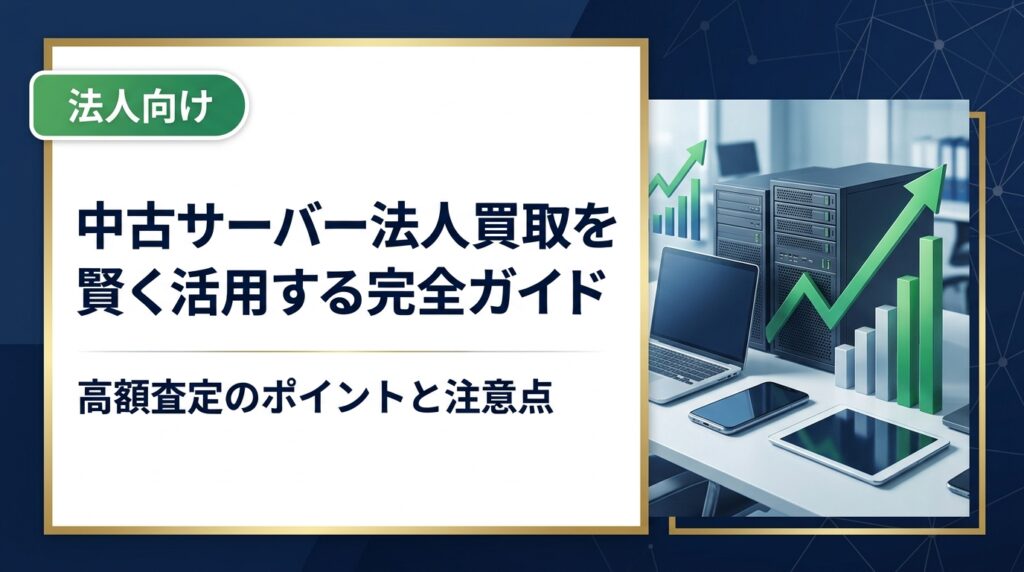法人が中古サーバーを売却する際の買取相場・査定ポイント・データ消去の注意点を実務目線で解説。卸業者直結で高価買取・即日対応の中古スマホ流通センターが法人担当者向けに詳しく説明します。