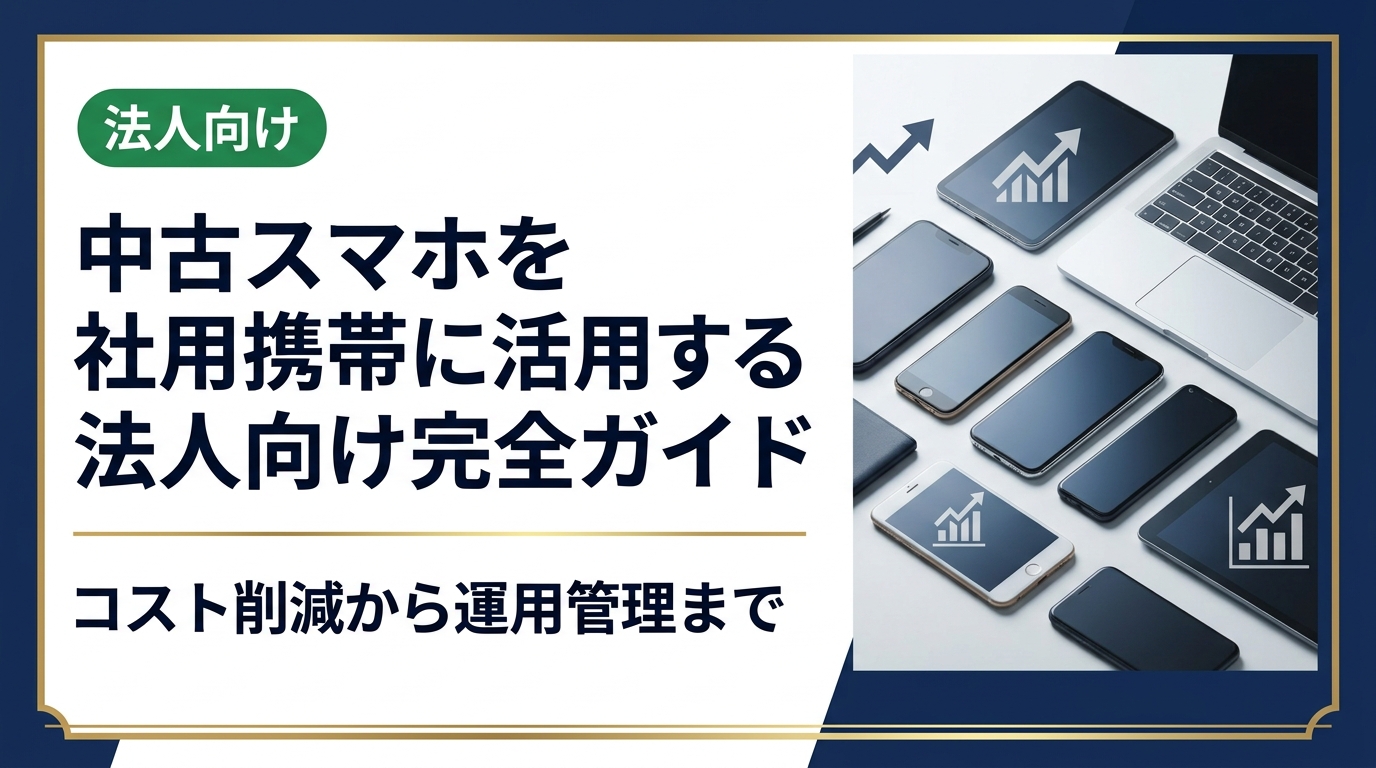 中古スマホを社用携帯として導入する法人向けに、コスト削減効果・機種選定・MDM運用・データ管理・買取活用まで実務的に解説。総務・情シス担当者必読のガイドです。