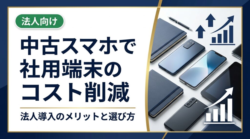 社用スマホのコスト削減には中古端末の活用が有効です。新品との価格差、選定基準、データ消去や保証の注意点まで法人担当者向けに実務的に解説します。