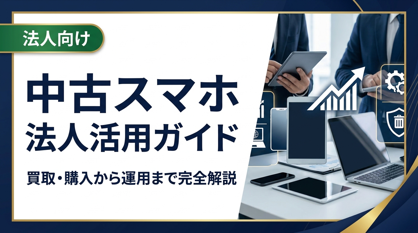 法人向け中古スマホの買取・購入・運用を徹底解説。コスト削減やデータ消去対応、卸直結の高価買取など、総務・情シス担当者が知りたい実務情報をまとめました。