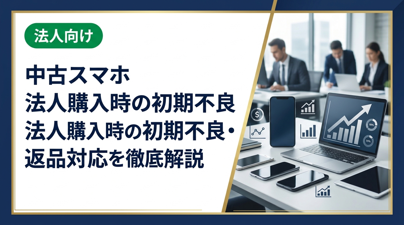 法人が中古スマホを購入した際の初期不良・返品対応の流れや確認ポイントを実務目線で解説。トラブルを未然に防ぐ選び方・業者の見分け方も紹介します。