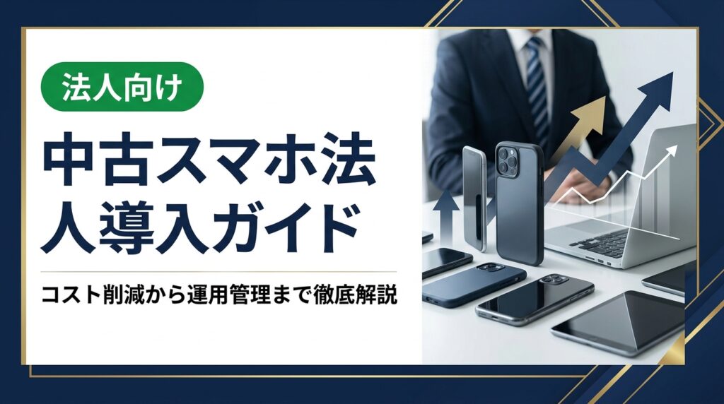 法人が中古スマホを導入する際のメリット・注意点・選び方・調達方法・資産管理・セキュリティ対策を総務・情シス担当者向けに実務視点で徹底解説します。
