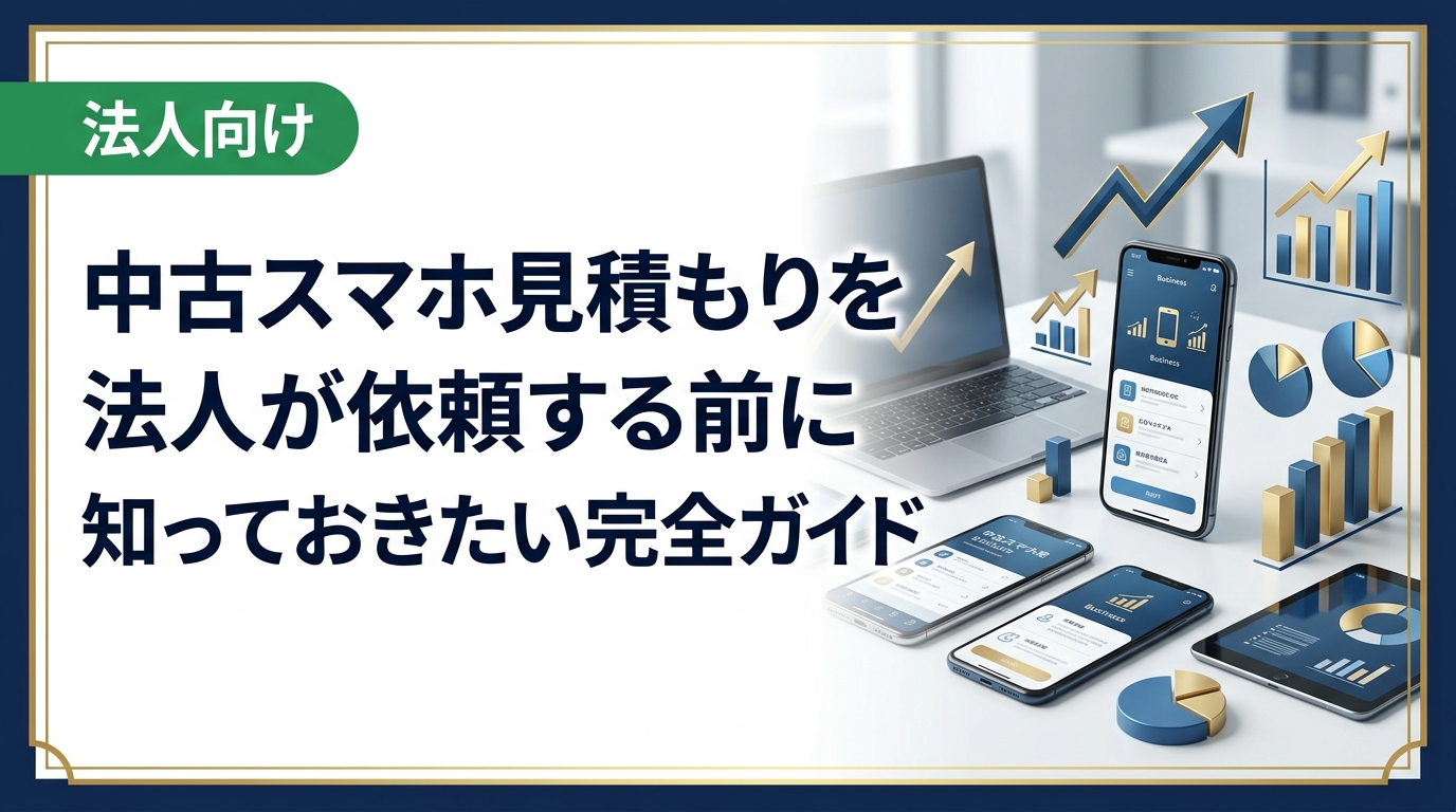 法人が中古スマホの見積もりを依頼する際のポイントや注意点を実務目線で解説。高価買取につながる準備方法やデータ消去対応まで詳しく紹介します。