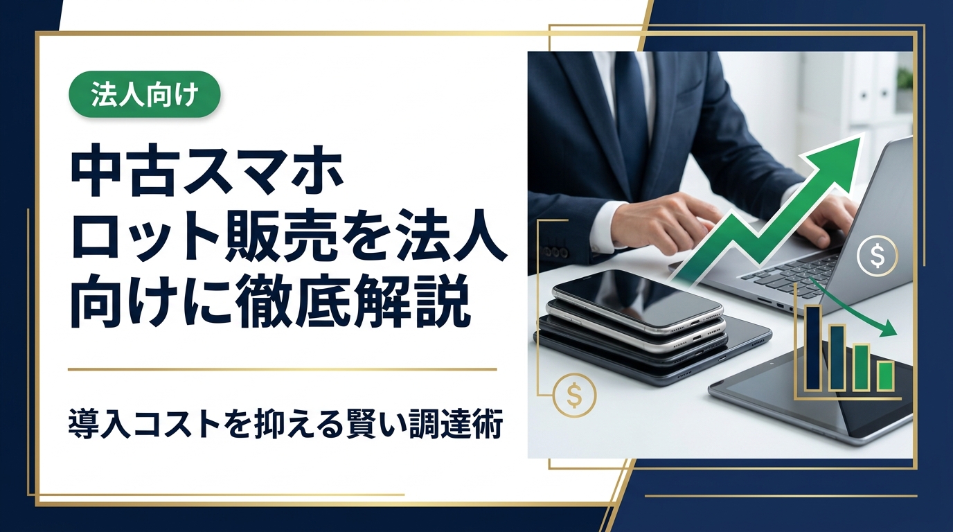 中古スマホのロット販売を活用して法人コストを削減する方法を解説。まとめ買いのメリット・注意点・業者選定ポイントから無料法人見積りまで実務的に紹介します。