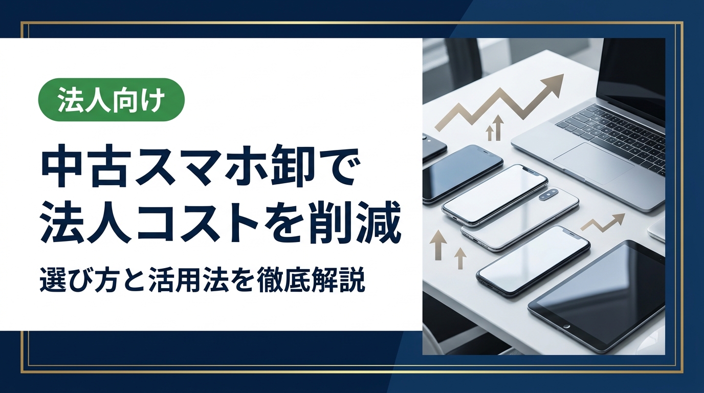 中古スマホの卸調達を検討する法人担当者向けに、仕入れルートの選び方・品質基準・データ消去対応・コスト削減効果まで実務視点で徹底解説します。