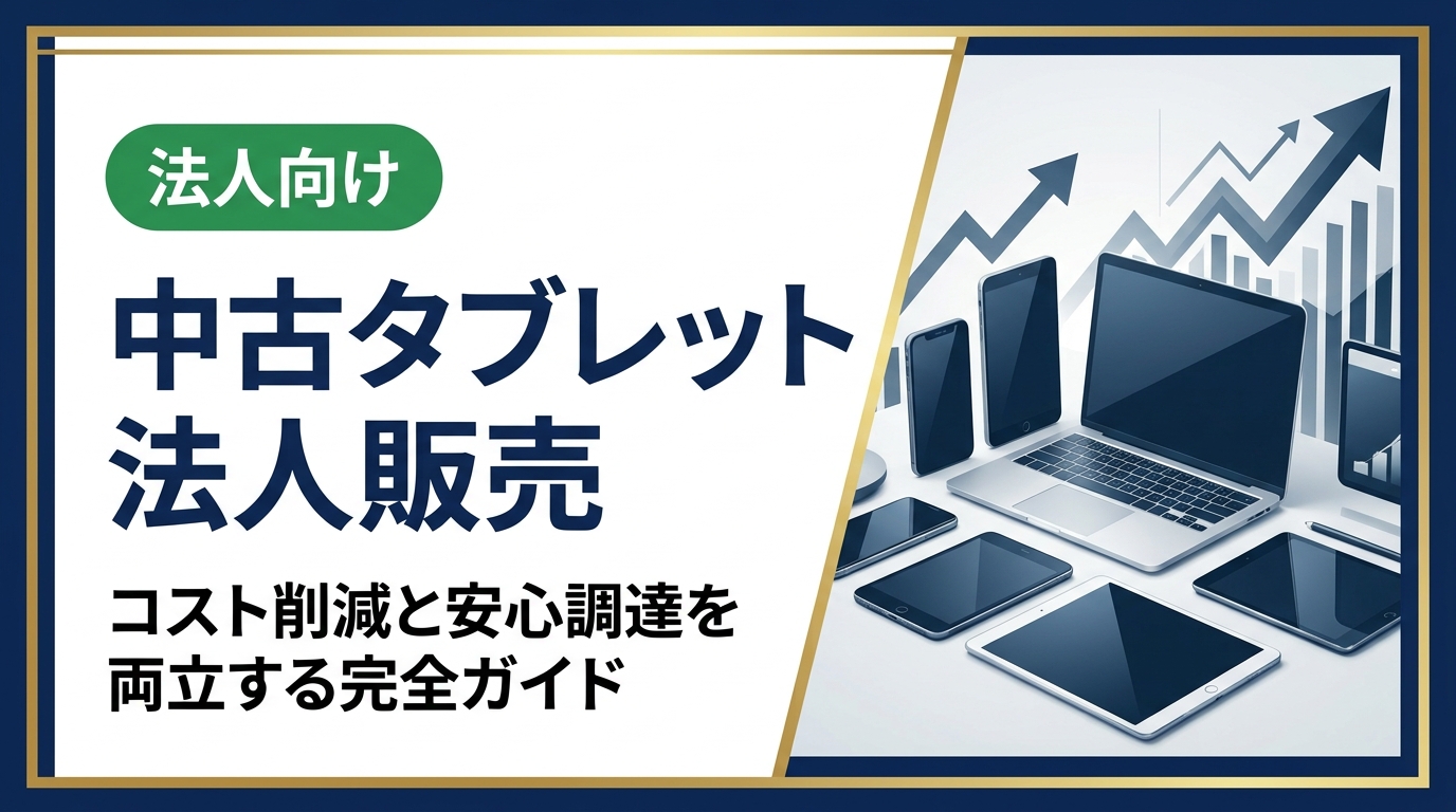 中古タブレットの法人販売について、選び方・グレード・データ消去・導入事例まで実務担当者が知るべき情報を網羅。卸直結の高品質在庫で即日対応も可能です。