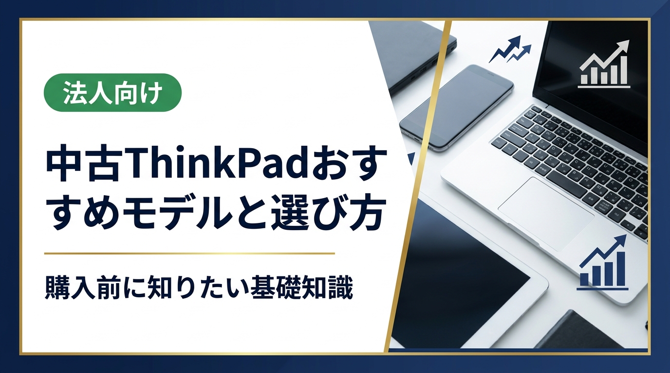 中古ThinkPadのおすすめモデルや選び方を初心者にもわかりやすく解説。相場の見方・状態確認・購入手順・注意点まで網羅し、まとめ購入や法人対応情報もご紹介します。