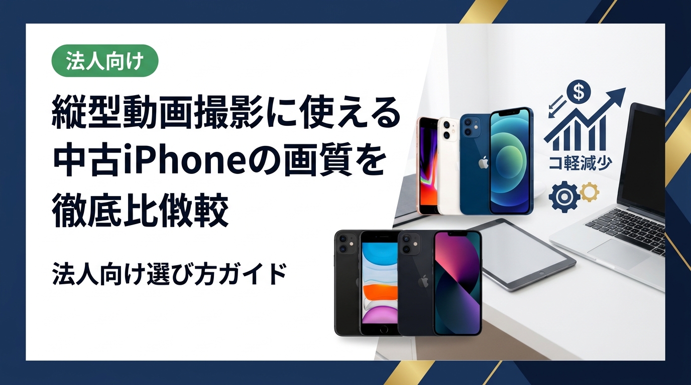 縦型動画の撮影に中古iPhoneを活用したい法人担当者向けに、機種別の画質・スペックを実務目線で比較。コスト削減しながら高品質な動画制作を実現するための選び方を解説します。