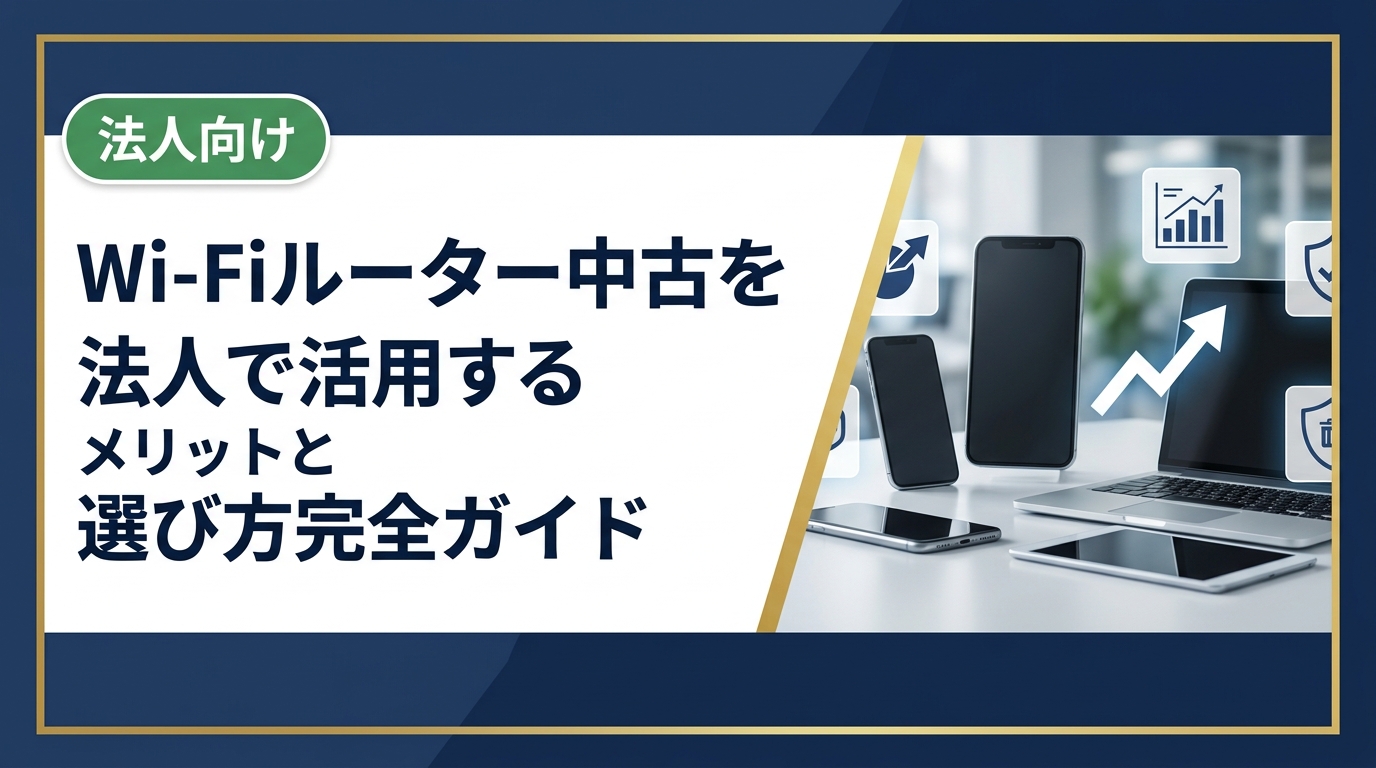法人がWi-Fiルーターを中古で調達するメリット・注意点・選び方を実務目線で解説。コスト削減からデータ消去対応の買取まで、総務・情シス担当者が知りたい情報を網羅。