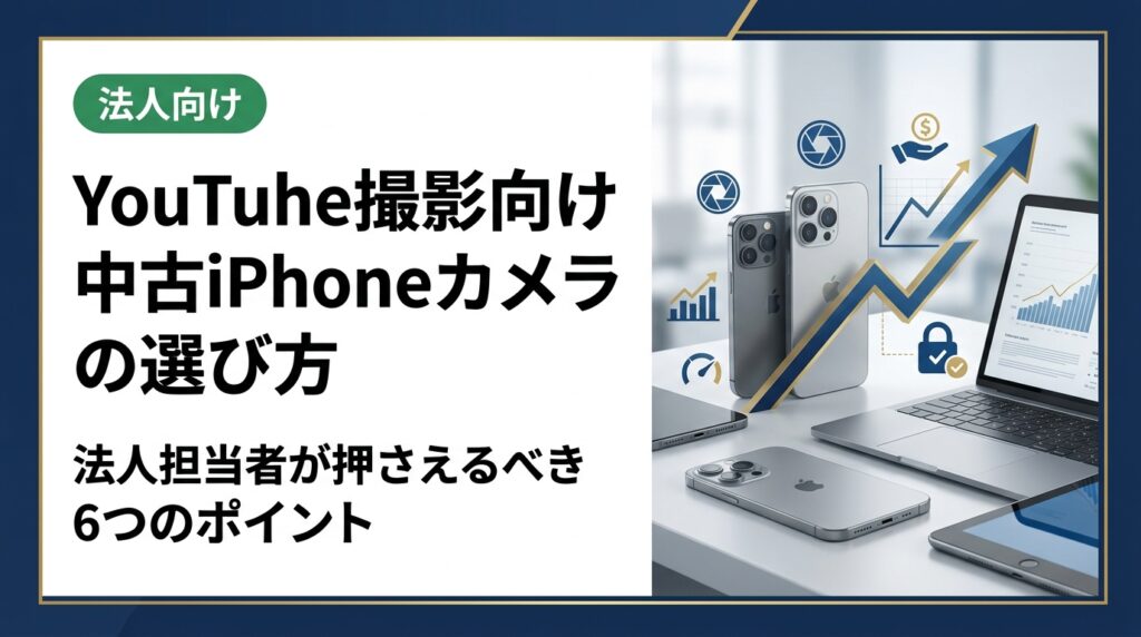 YouTube撮影に使う中古iPhoneの選び方を法人向けに徹底解説。カメラ性能・モデル比較・データ消去・コスト削減まで実務的に紹介します。