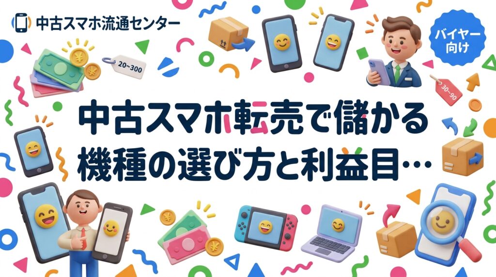中古スマホ転売で利益を出しやすい機種の選び方・ジャンルの絞り方・利益目安を実務目線で解説。リスクや失敗パターン、古物商許可の要否まで正直に説明します。