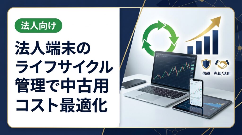 法人端末の導入から運用・売却まで、中古スマホ・PCをライフサイクルで管理するコスト最適化の実務ポイントを情シス・CFO向けに解説します。