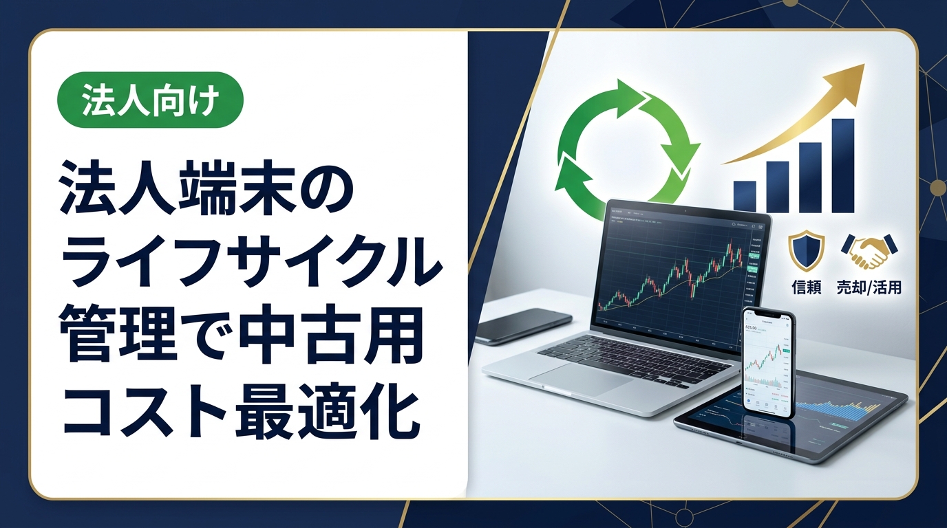 法人端末の導入から運用・売却まで、中古スマホ・PCをライフサイクルで管理するコスト最適化の実務ポイントを情シス・CFO向けに解説します。