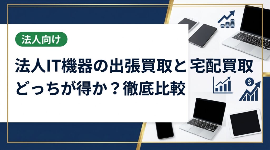 法人のIT機器処分で出張買取と宅配買取どちらを選ぶべきか、台数・重量・スケジュール別に比較。総務・情シス担当者が失敗しない選び方の基準をわかりやすく解説します。