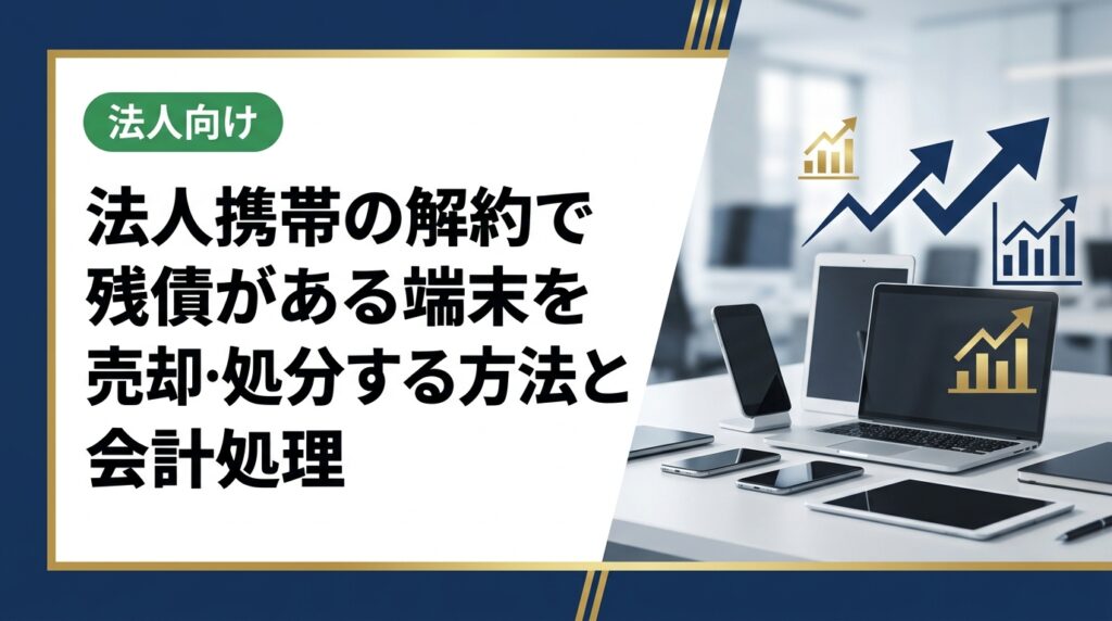 法人携帯を解約した際、残債がある端末を売却・処分する流れと会計処理の考え方を総務・経理向けに解説。残債完済後の買取依頼手順やSIMロック解除も網羅します。