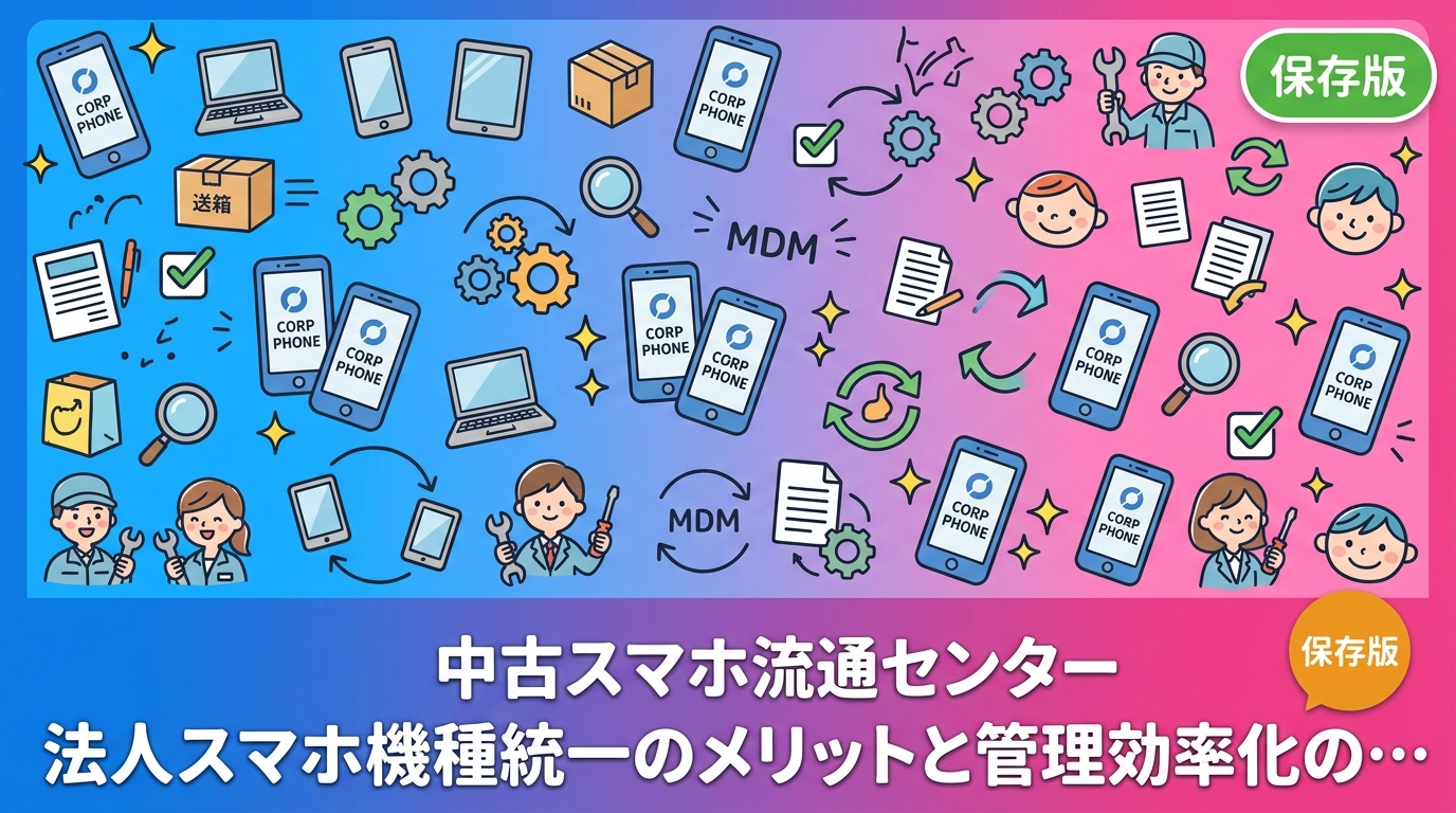 法人スマホの機種統一によって管理コスト削減・MDM設定簡素化・修理対応効率化が期待できます。情シス・総務担当が知っておくべき実務的なポイントを詳しく解説します。