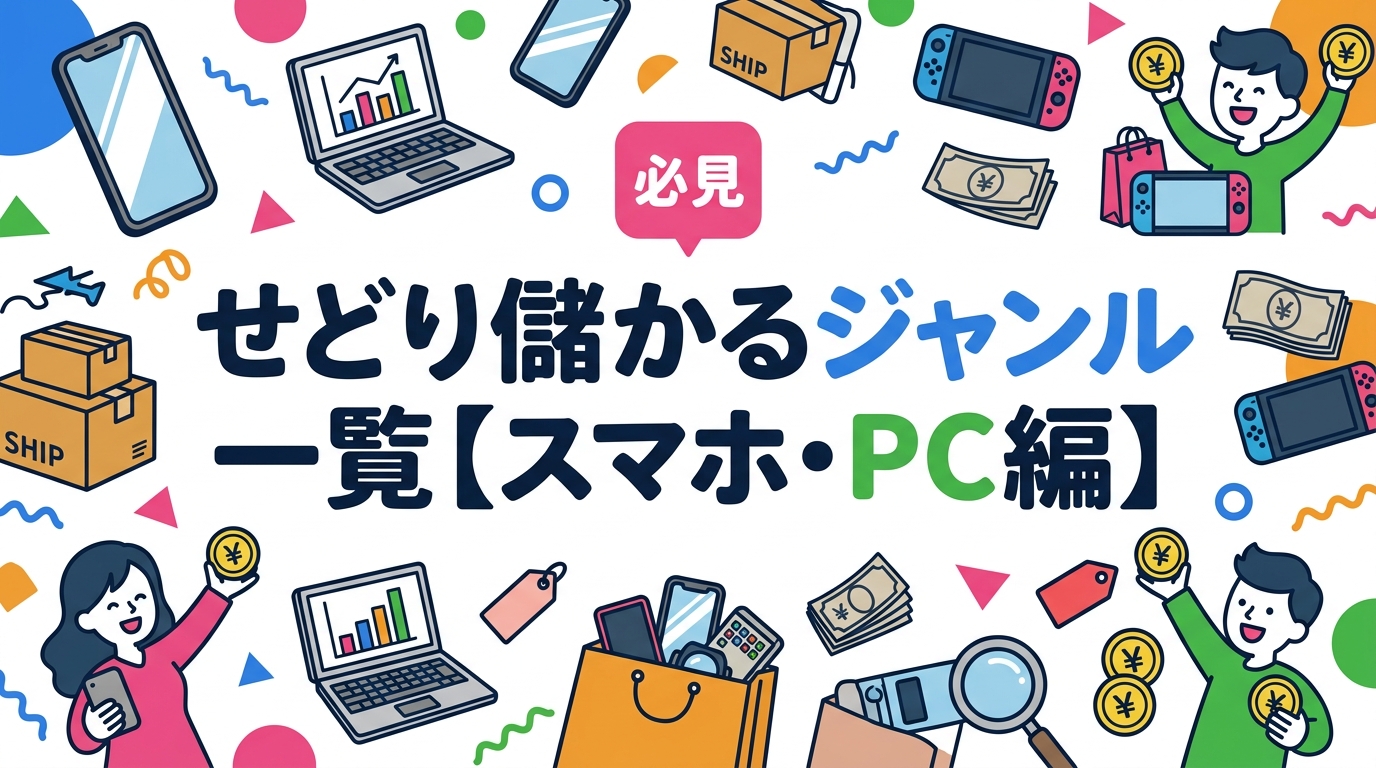 せどりで儲かる中古スマホ・PCのジャンルを需要・利益幅・リスクの3軸で徹底比較。失敗パターンや古物商許可の必要性も正直に解説。業者直販で仕入れを検討している方も必見。