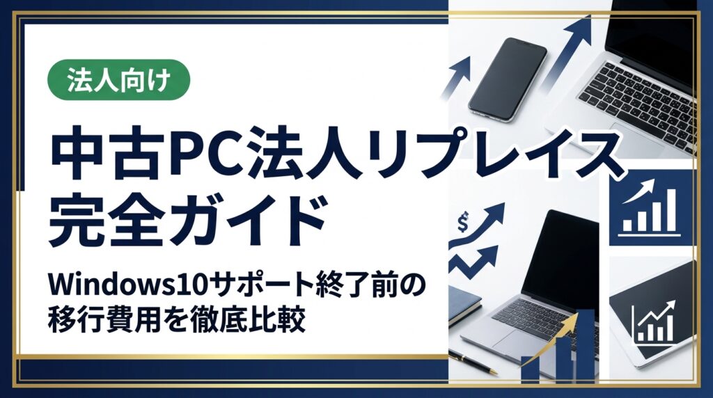 2025年10月のWindows10サポート終了に備え、法人が中古PCへ移行する際の費用・手順・メリットを総務・情シス向けに解説。新品との費用比較や調達の注意点も網羅。