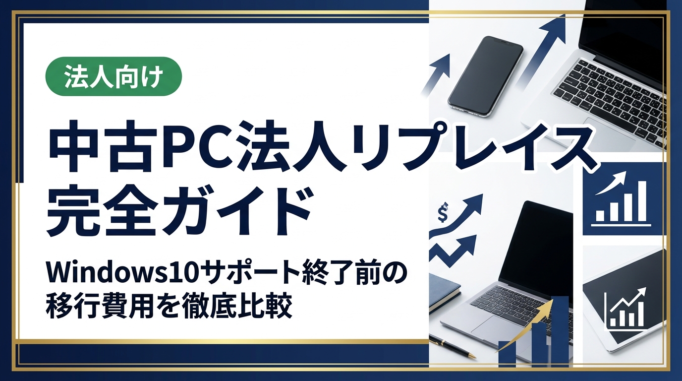 2025年10月のWindows10サポート終了に備え、法人が中古PCへ移行する際の費用・手順・メリットを総務・情シス向けに解説。新品との費用比較や調達の注意点も網羅。
