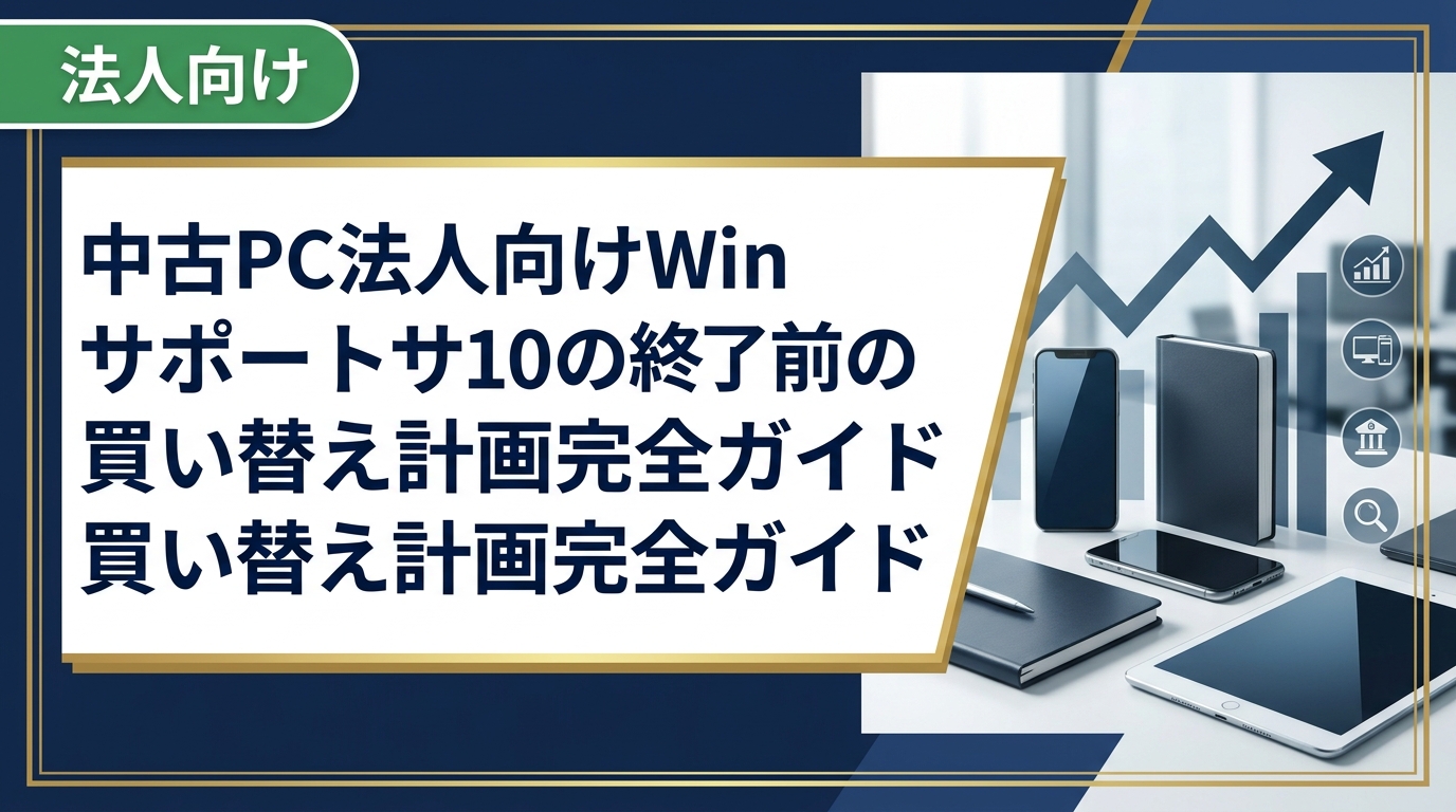 2025年10月のWindows10サポート終了に備え、法人が中古PCへ買い替える際の計画立案・スペック見極め・コスト試算を情シス・総務担当向けに実務的に解説します。