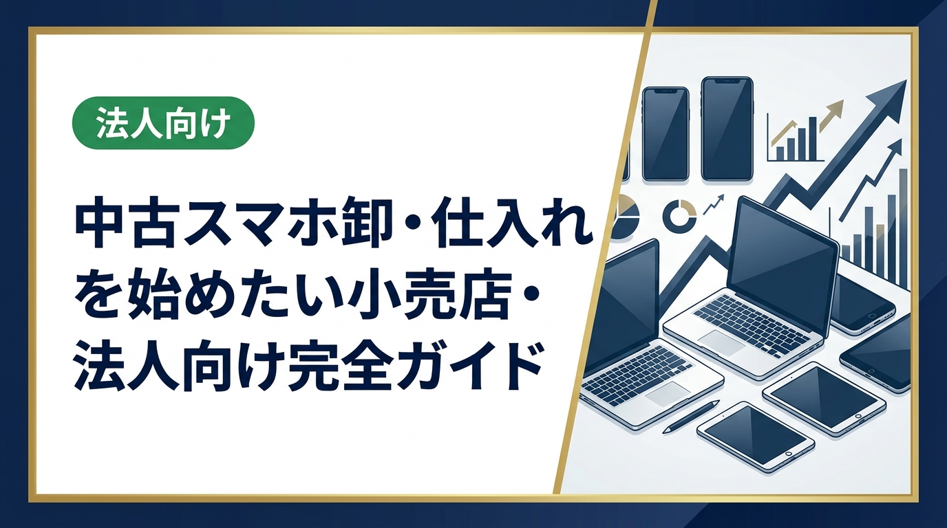 中古スマホの卸仕入れを検討中の小売店・法人担当者向けに、卸価格の相場・ロット単位・品質グレードの見方から仕入れ先選定チェックリストまで実務的に解説します。