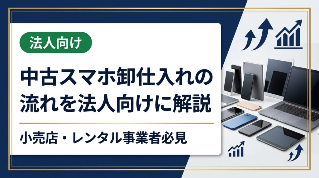 中古スマホを卸で仕入れたい法人・小売店向けに、問い合わせから納品までの流れ、ロット販売・グレード選定のポイント、インボイス対応まで実務的に解説します。