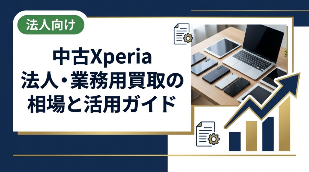 中古Xperiaを大量売却・調達したい法人担当者向けに、モデル別買取相場目安・キャリア版とSIMフリー版の査定額差・データ消去証明書対応まで実務的に解説します。