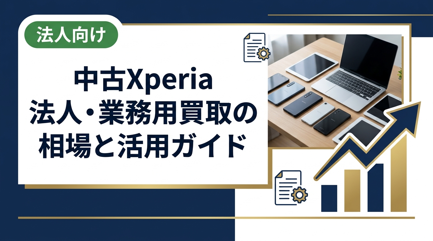 中古Xperiaを大量売却・調達したい法人担当者向けに、モデル別買取相場目安・キャリア版とSIMフリー版の査定額差・データ消去証明書対応まで実務的に解説します。