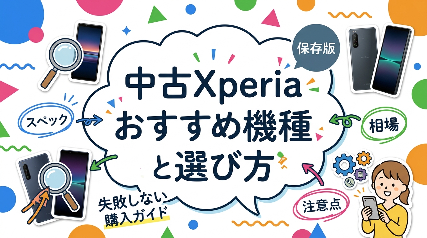 中古Xperiaのおすすめ機種と選び方を徹底解説。グレード・スペック・相場の見方から購入時の注意点まで、初めての方にもわかりやすく具体的にご紹介します。