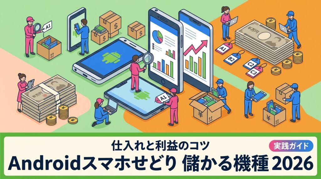 2026年にAndroidスマホせどりで利益を出しやすい機種・ジャンルを解説。仕入れ時の確認ポイント・相場の読み方・古物商許可の注意点まで実務的にまとめました。