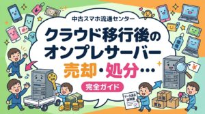 クラウド移行完了後のオンプレサーバーは廃棄・売却・リース返却の3択から選択できます。データ消去証明書の取得から出張買取まで、法人担当者向けに実務的な処分の流れを解説します。