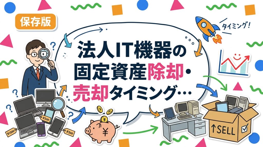 法人がIT機器を固定資産から除却・売却する最適タイミングを会計・税務の観点で解説。取得価額・減価償却残額・売却見込み額の比較方法や期末処理のポイントを実務担当者向けに紹介します。