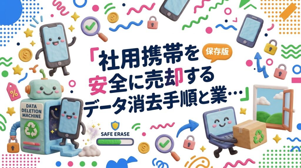 社用携帯の売却前に必須のデータ消去手順・証明書の意義・業者選定ポイントを総務・法務担当者向けに実務的に解説。セキュリティリスクを最小化して安心して法人携帯を処分する方法をご紹介します。