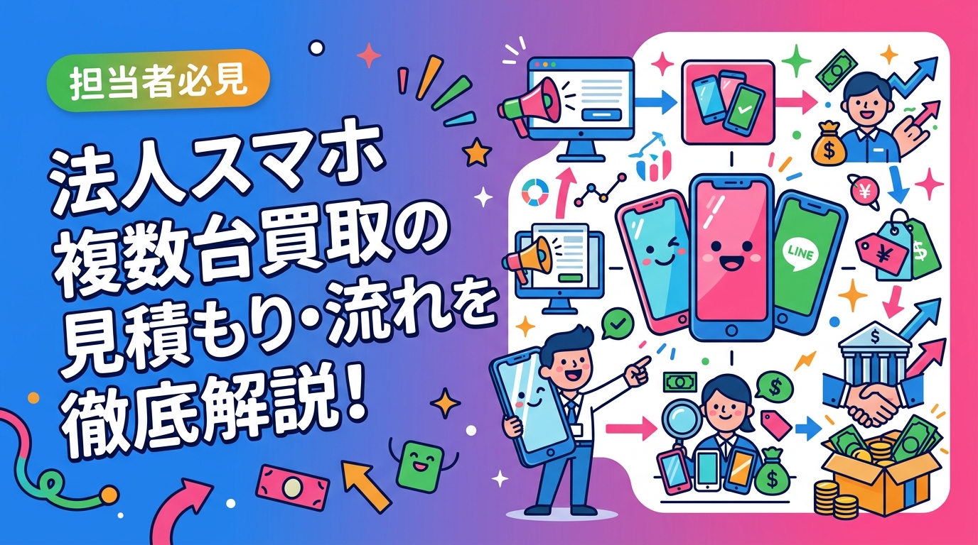 社用スマホの一括買取を初めて依頼する法人担当者向けに、問い合わせから振込までの流れ・査定のポイント・注意点を実務目線で詳しく解説します。