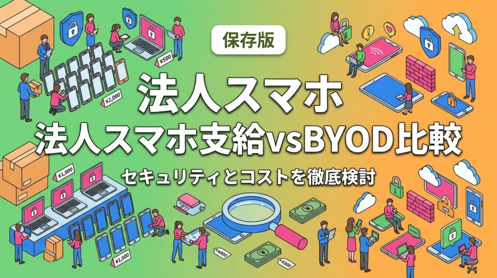 法人スマホの支給とBYODをセキュリティ・コスト・管理面で徹底比較。中古端末支給なら初期費用を抑えながらセキュリティも確保できる理由を実務的に解説します。