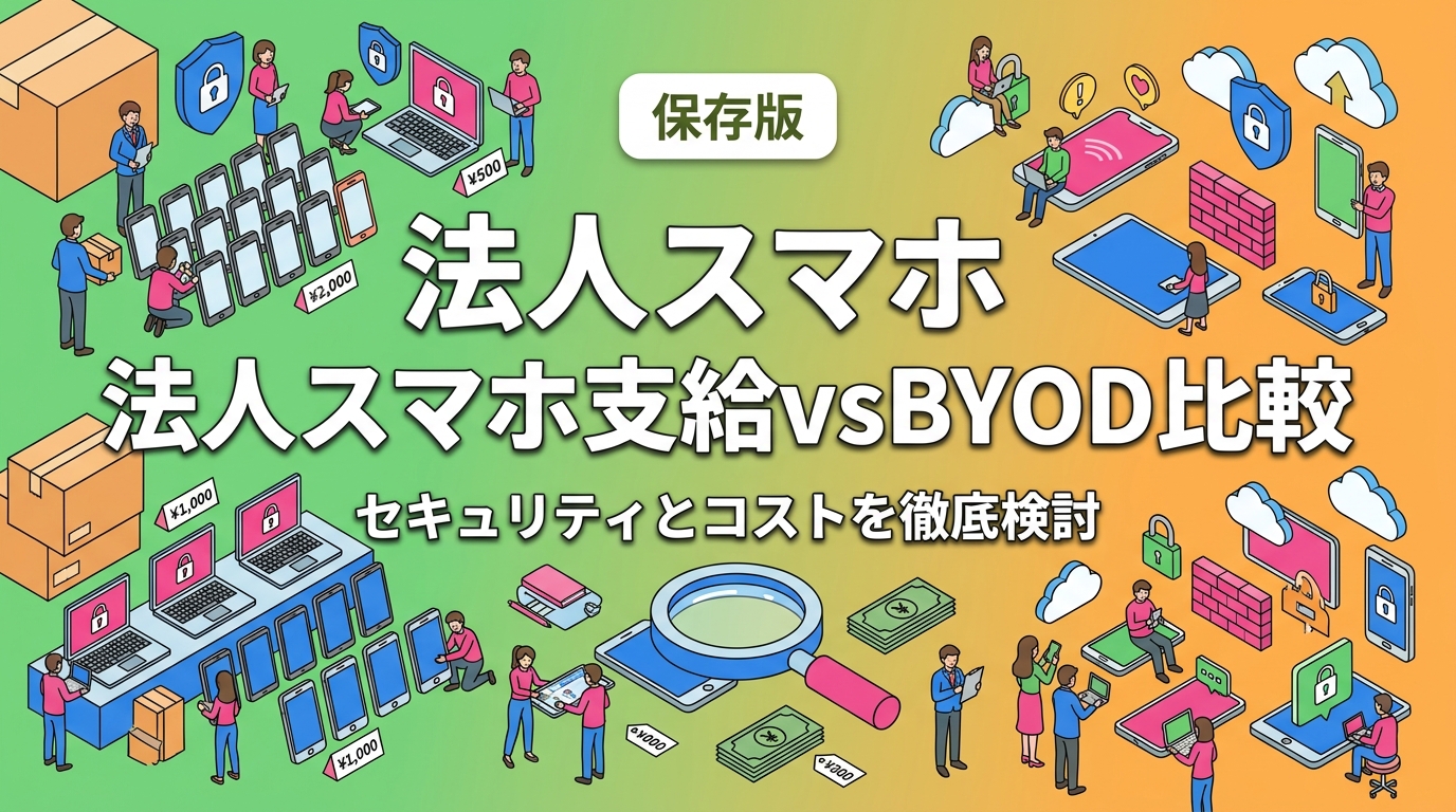 法人スマホの支給とBYODをセキュリティ・コスト・管理面で徹底比較。中古端末支給なら初期費用を抑えながらセキュリティも確保できる理由を実務的に解説します。