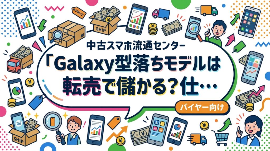 Galaxy型落ちモデルの転売・せどりで利益を出すための仕入れ選びのコツを解説。ランク・白ロム確認・相場の見方など実務的なポイントを具体的に紹介します。