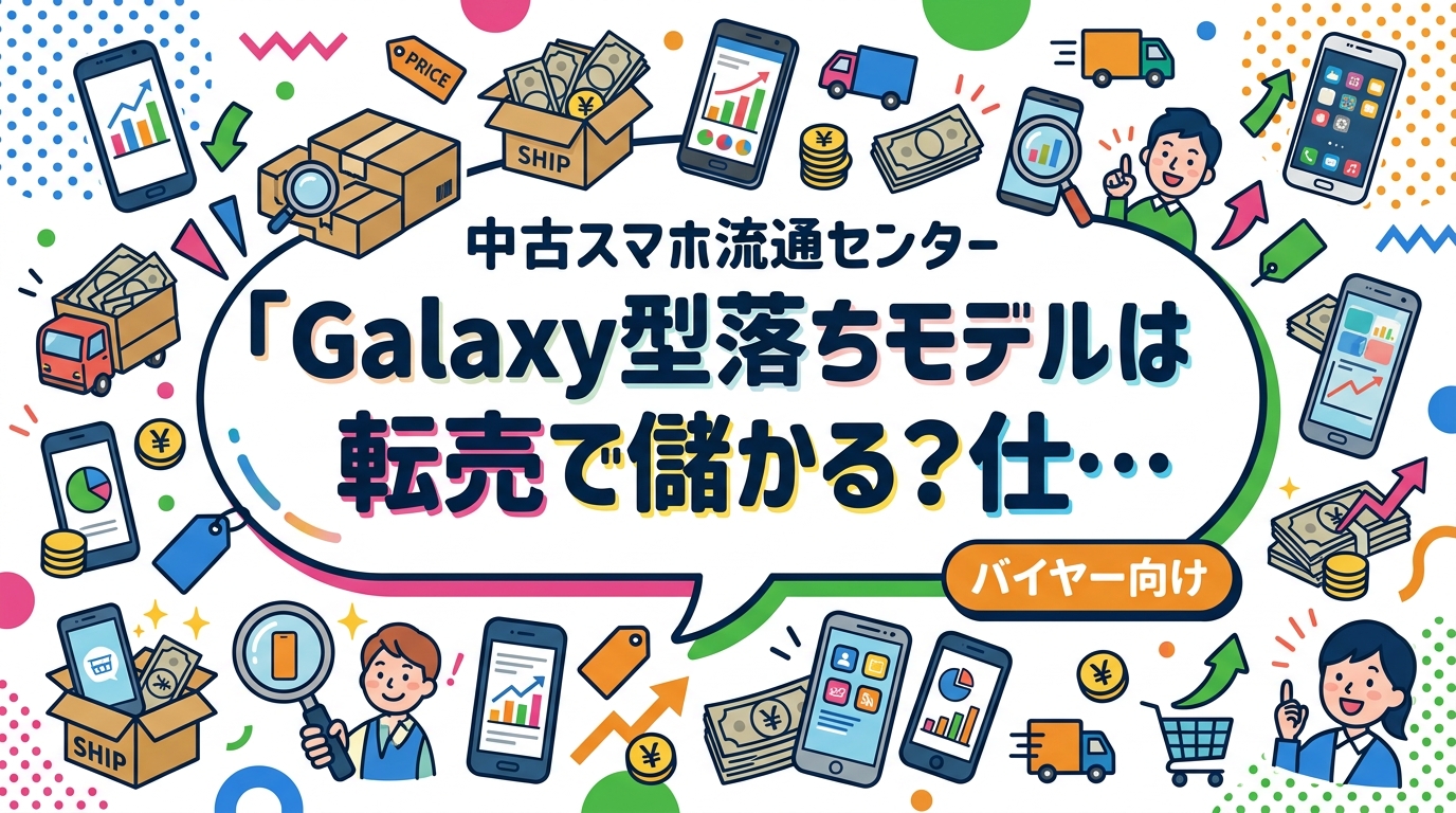 Galaxy型落ちモデルの転売・せどりで利益を出すための仕入れ選びのコツを解説。ランク・白ロム確認・相場の見方など実務的なポイントを具体的に紹介します。