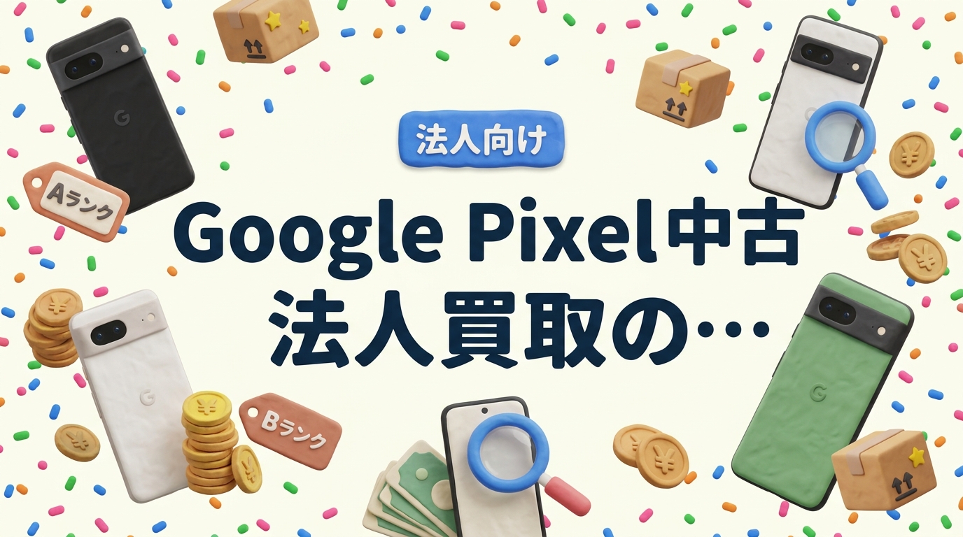 法人でGoogle Pixelを売却したい総務・情シス担当向けに、Pixel 7・8・9シリーズの中古買取相場をAランク・Bランク別に解説。一括買取の台数加算や査定の流れも詳しく紹介します。